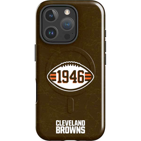 NFL Cleveland Browns Alternate Distressed iPhone 16 Pro Max Magsafe Impact Case