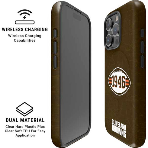 NFL Cleveland Browns Alternate Distressed iPhone 16 Pro Max Magsafe Impact Case