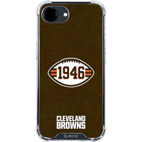 NFL Cleveland Browns Alternate Distressed iPhone 16e Clear Case