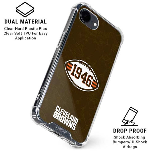 NFL Cleveland Browns Alternate Distressed iPhone 16e Clear Case