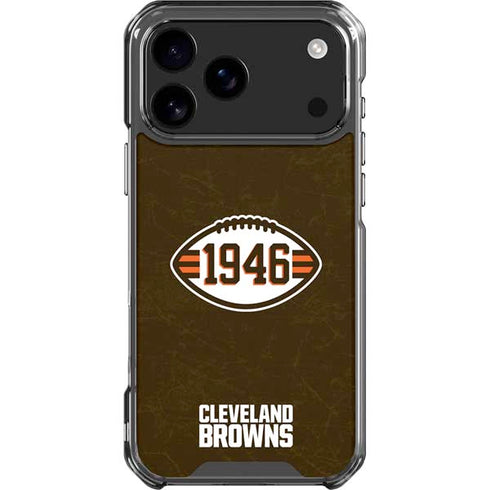 NFL Cleveland Browns Alternate Distressed iPhone 18 Pro Max Clear Case