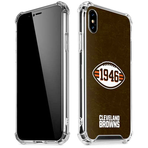 NFL Cleveland Browns Alternate Distressed iPhone X/XS Clear Case