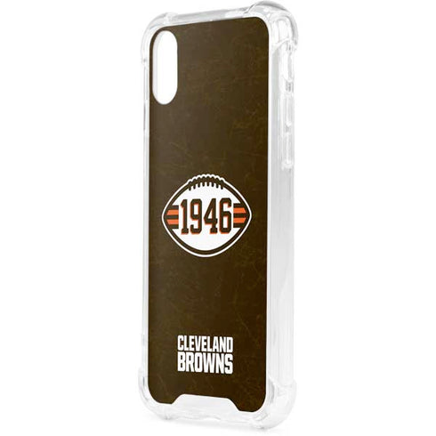 NFL Cleveland Browns Alternate Distressed iPhone XS Clear Case