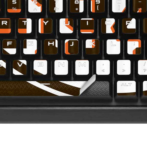 NFL Cleveland Browns Alternate Distressed K95 RGB PLATINUM Mechanical Gaming Keyboard Skin