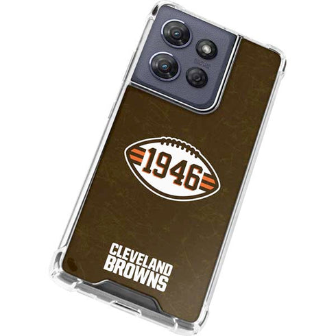 NFL Cleveland Browns Alternate Distressed Moto G 5G (2025) Clear Case