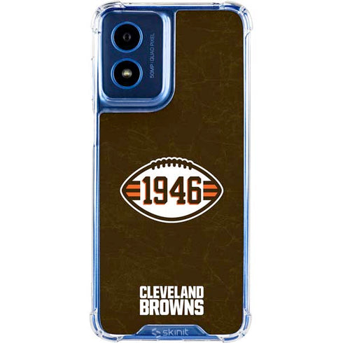 NFL Cleveland Browns Alternate Distressed Moto G 5G (2024) Clear Case