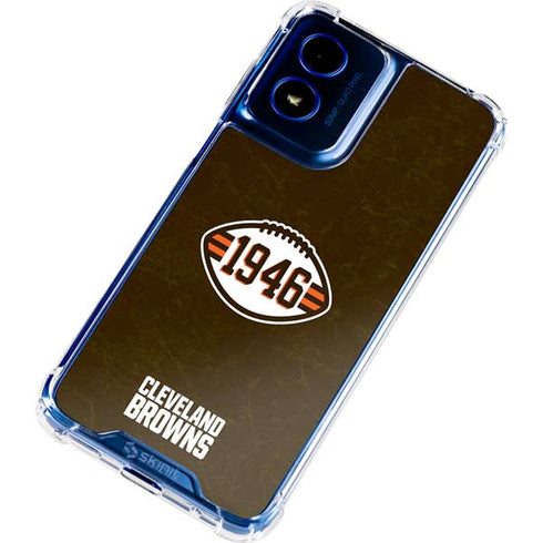 NFL Cleveland Browns Alternate Distressed Moto G 5G (2024) Clear Case