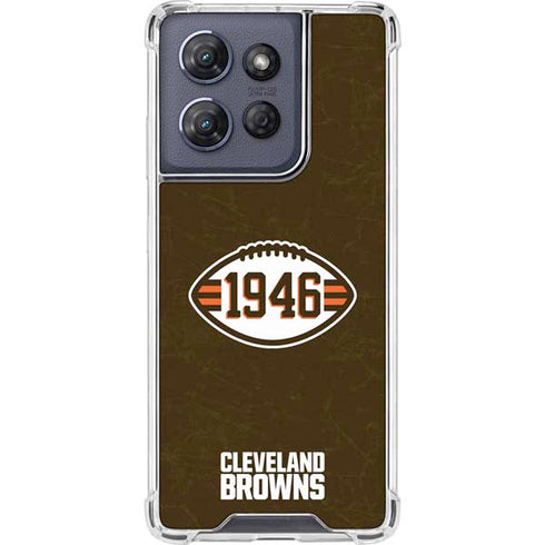 NFL Cleveland Browns Alternate Distressed Moto G Play 5G (2025) Clear Case