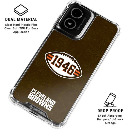 NFL Cleveland Browns Alternate Distressed Moto G Power 5G (2024) Clear Case