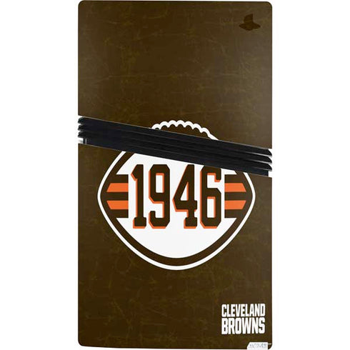 NFL Cleveland Browns Alternate Distressed PS5 Pro Console Skin