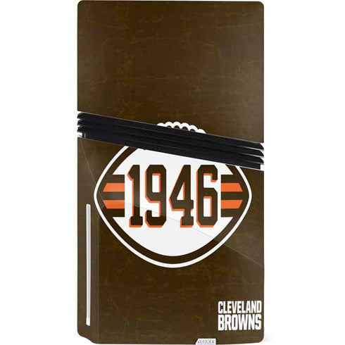 NFL Cleveland Browns Alternate Distressed PS5 Pro Disk Bundle Skin