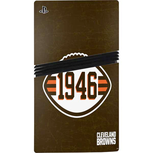 NFL Cleveland Browns Alternate Distressed PS5 Pro Disk Console Skin