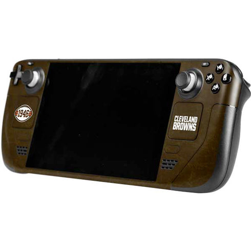 NFL Cleveland Browns Alternate Distressed Steam Deck Handheld Gaming Computer OLED Skin