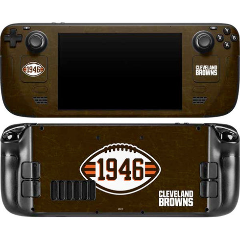 NFL Cleveland Browns Alternate Distressed Steam Deck Handheld Gaming Computer Skin