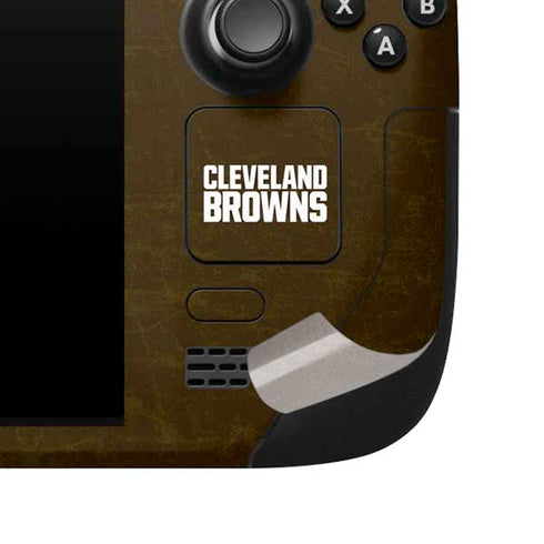 NFL Cleveland Browns Alternate Distressed Steam Deck Handheld Gaming Computer Skin