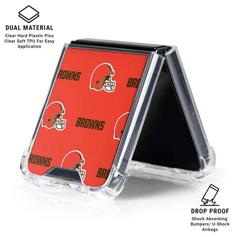 NFL Cleveland Browns Blitz Series Galaxy Z Flip6 Clear Case