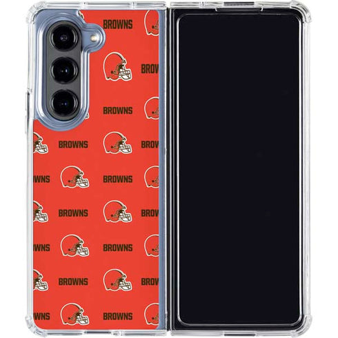 NFL Cleveland Browns Blitz Series Galaxy Z Fold5 5G Clear Case
