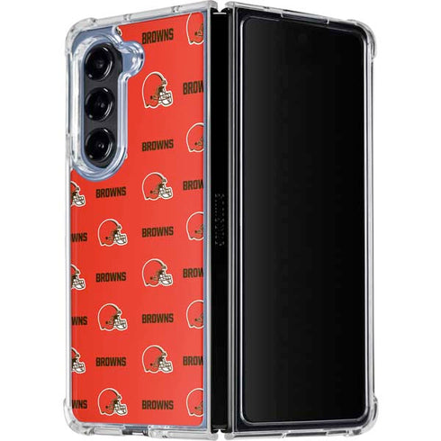 NFL Cleveland Browns Blitz Series Galaxy Z Fold5 5G Clear Case