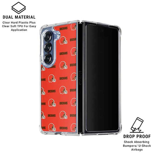 NFL Cleveland Browns Blitz Series Galaxy Z Fold6 Clear Case
