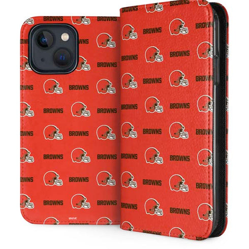 NFL Cleveland Browns Blitz Series iPhone 15 Plus Folio Case