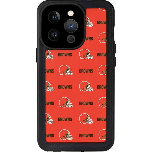 NFL Cleveland Browns Blitz Series iPhone 15 Pro Waterproof Case
