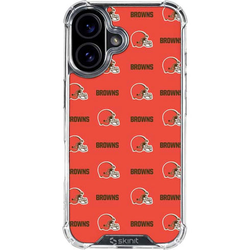 NFL Cleveland Browns Blitz Series iPhone 16 Plus Clear Case