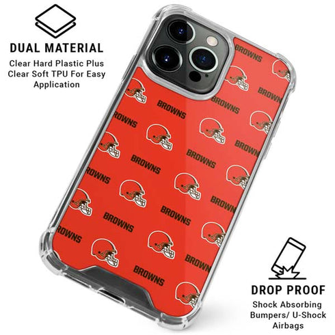 NFL Cleveland Browns Blitz Series iPhone 16 Pro Max Clear Case