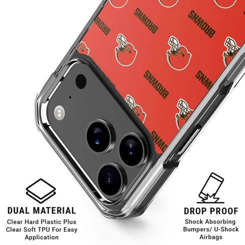 NFL Cleveland Browns Blitz Series iPhone 18 Pro Clear Case