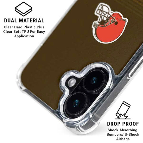 NFL Cleveland Browns Breakaway iPhone 16 Plus Clear Case