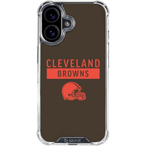 NFL Cleveland Browns Brown Performance Series iPhone 16 Plus Clear Case