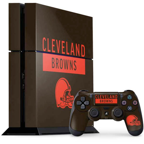 NFL Cleveland Browns Brown Performance Series PS4 Console and Controller Bundle Skin