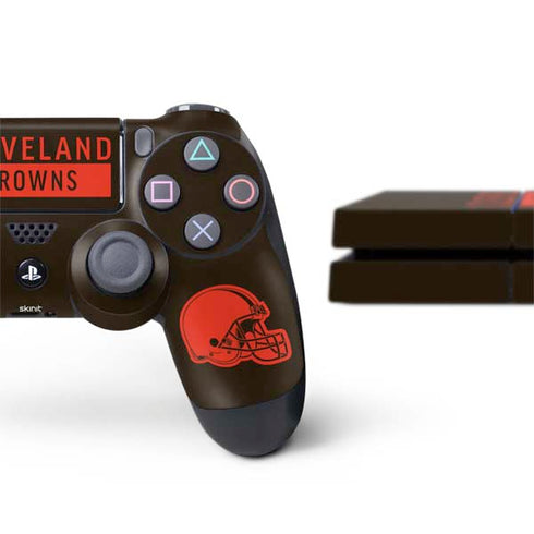 NFL Cleveland Browns Brown Performance Series PS4 Console and Controller Bundle Skin