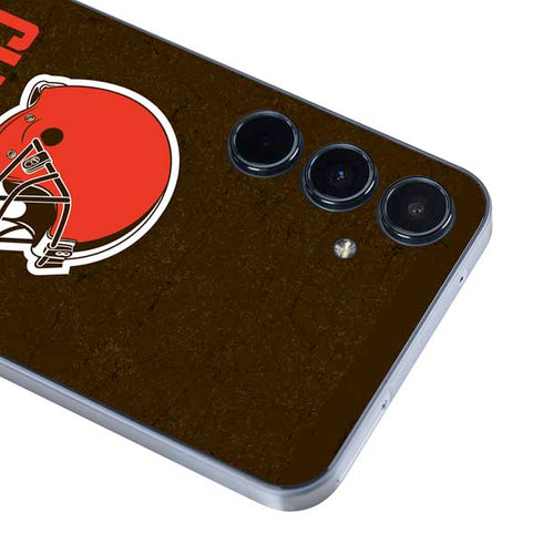 NFL Cleveland Browns Distressed Galaxy A35 5G Skin
