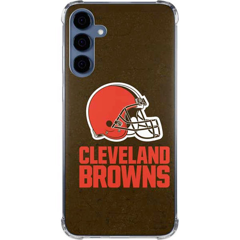 NFL Cleveland Browns Distressed Galaxy A55 5G Clear Case