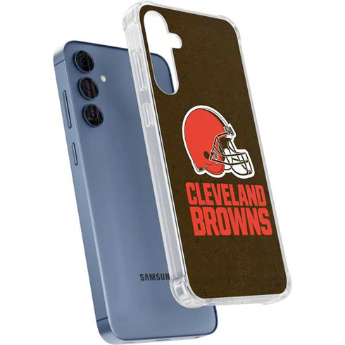 NFL Cleveland Browns Distressed Galaxy A55 5G Clear Case