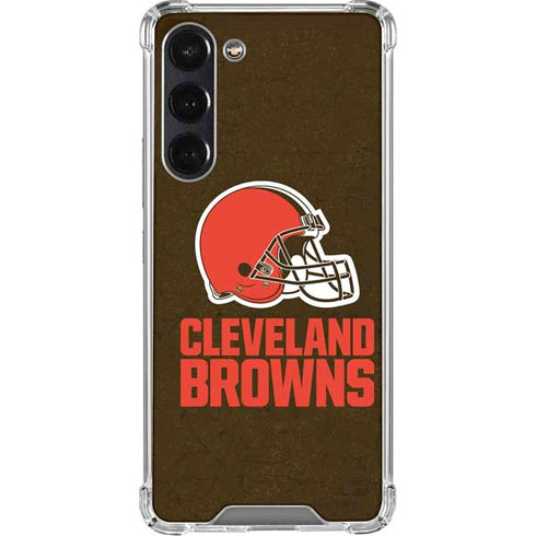 NFL Cleveland Browns Distressed Galaxy S24 FE Clear Case