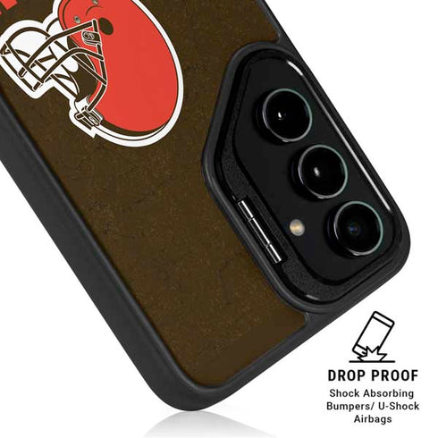 NFL Cleveland Browns Distressed Galaxy S24 FE Kickstand Case