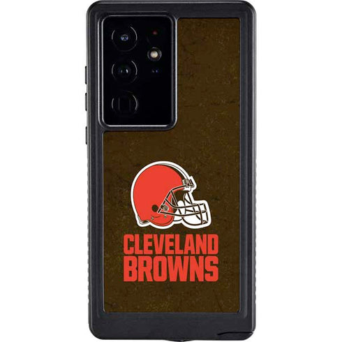 NFL Cleveland Browns Distressed Galaxy S24 Ultra Waterproof Case