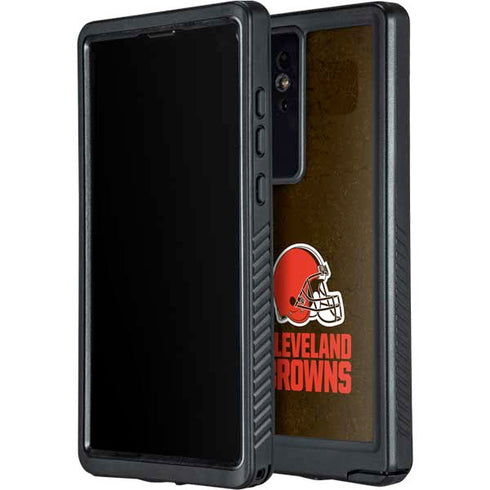 NFL Cleveland Browns Distressed Galaxy S24 Ultra Waterproof Case