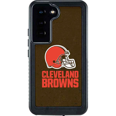NFL Cleveland Browns Distressed Galaxy S24 Waterproof Case