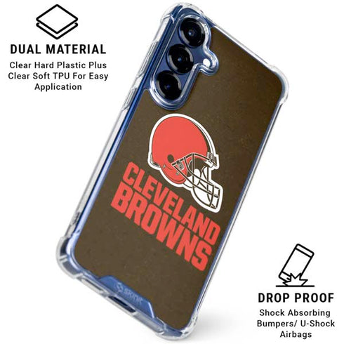 NFL Cleveland Browns Distressed Galaxy S25 Clear Case