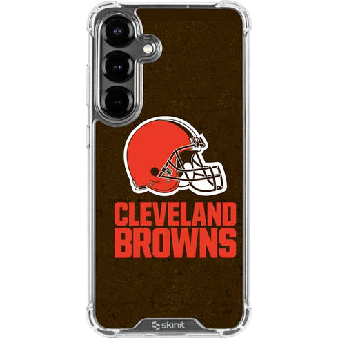 NFL Cleveland Browns Distressed Galaxy S26 Clear Case