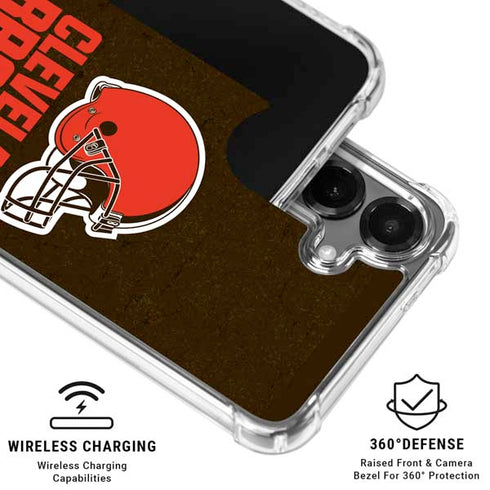NFL Cleveland Browns Distressed Galaxy S26 Clear Case