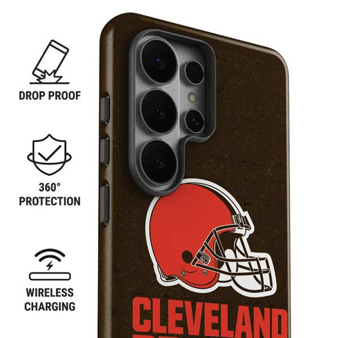 NFL Cleveland Browns Distressed Galaxy S26 Ultra Impact Case