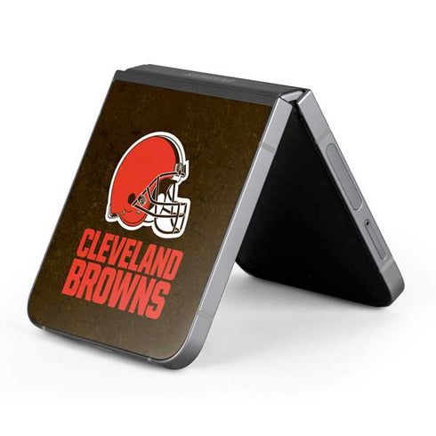 NFL Cleveland Browns Distressed Galaxy Z Flip6 Skin