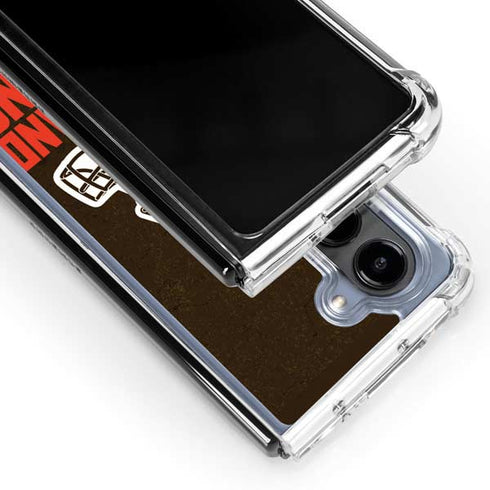 NFL Cleveland Browns Distressed Galaxy Z Fold5 5G Clear Case
