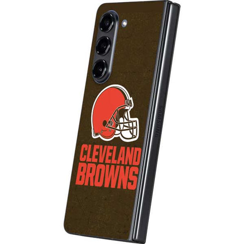 NFL Cleveland Browns Distressed Galaxy Z Fold5 5G Skin