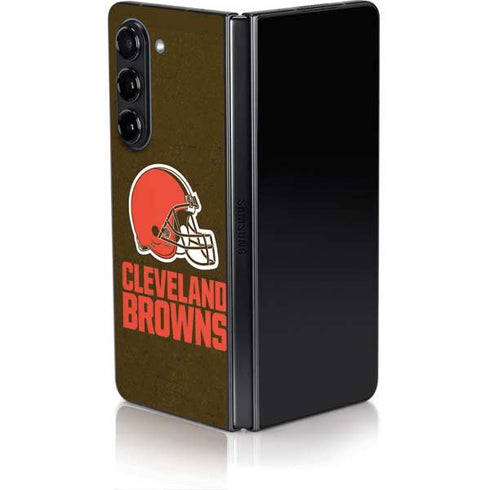 NFL Cleveland Browns Distressed Galaxy Z Fold5 5G Skin