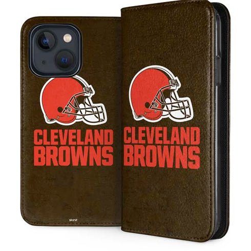 NFL Cleveland Browns Distressed iPhone 14 Folio Case