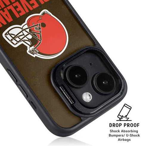 NFL Cleveland Browns Distressed iPhone 14 Plus Kickstand Case